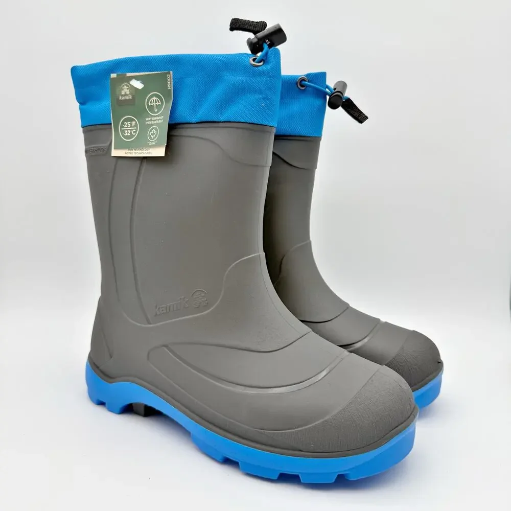 Kamik Kids Snobuster Winter Boots US 4 EU 36 Grey Blue Waterproof NIB